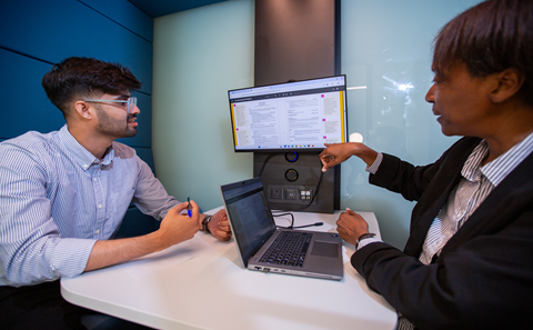 Student and career consultant meeting