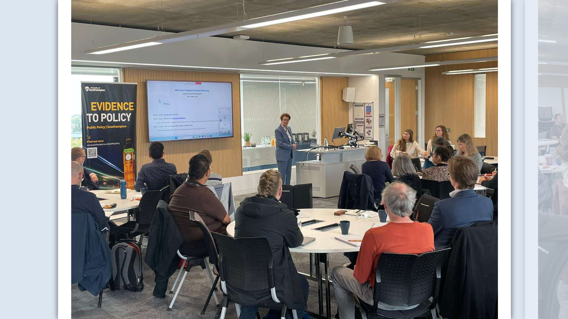 Image of the speaker at DWP event