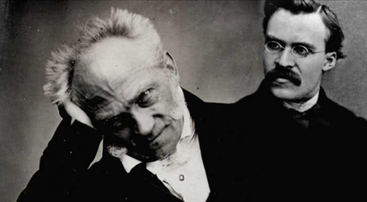Black and white image of Schopenhauer and Nietzsche 