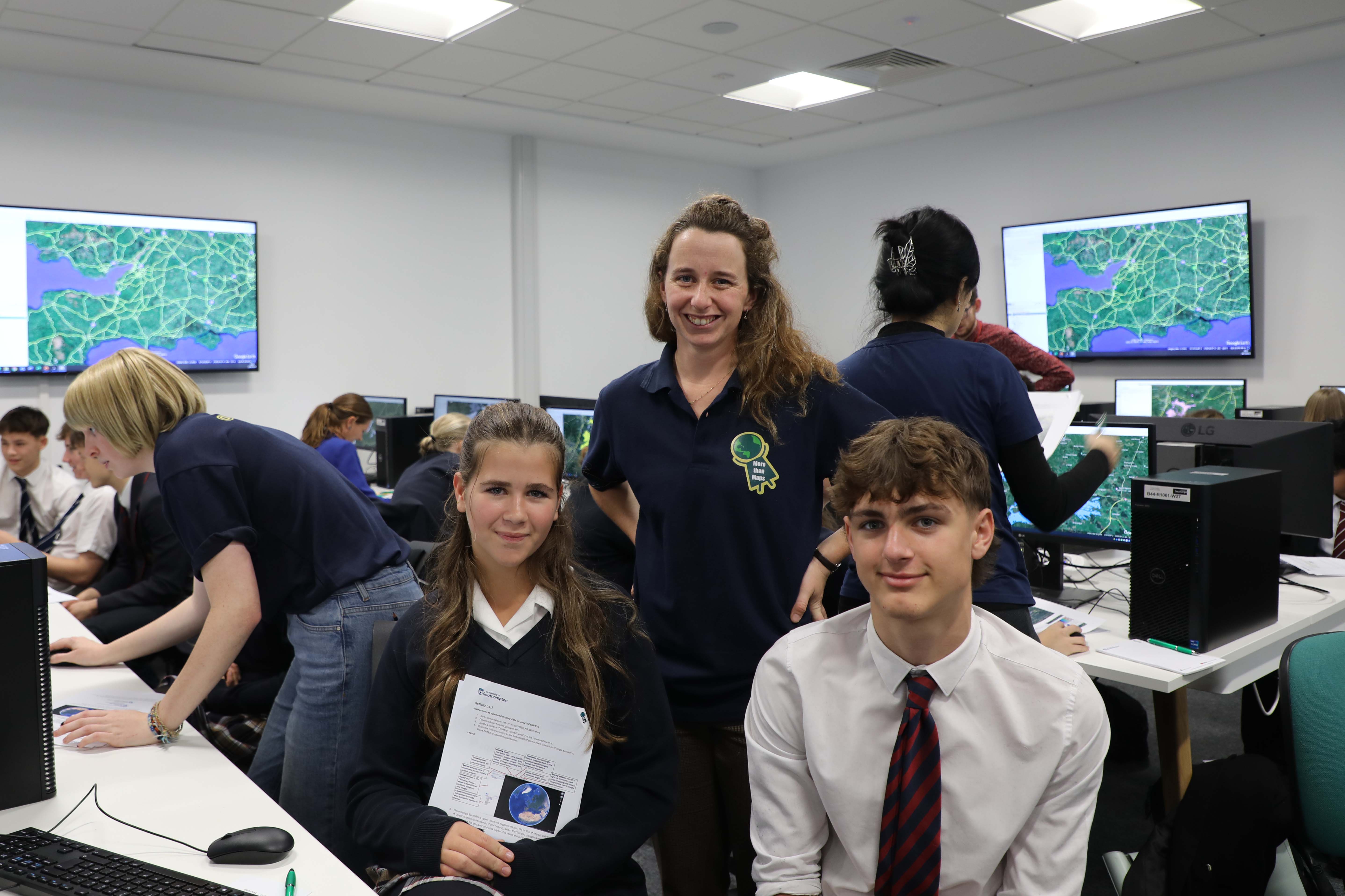 Dr Sien Van Der Plank with school students