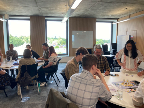 Participants playing the board game Lemonade