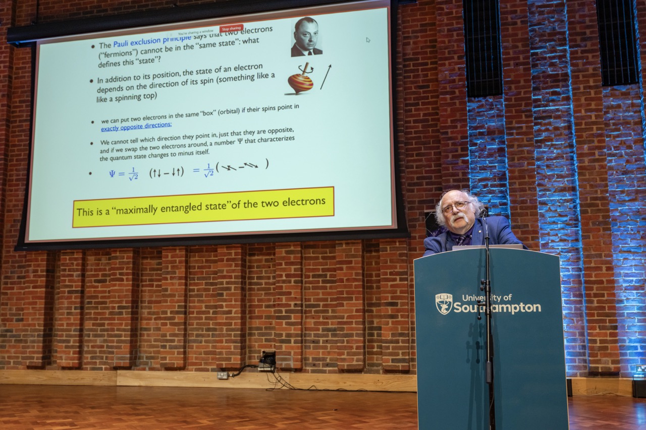 Prof Haldane during the Lecture