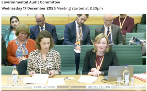 Photo of Nat and Jemima pitching to the commitee