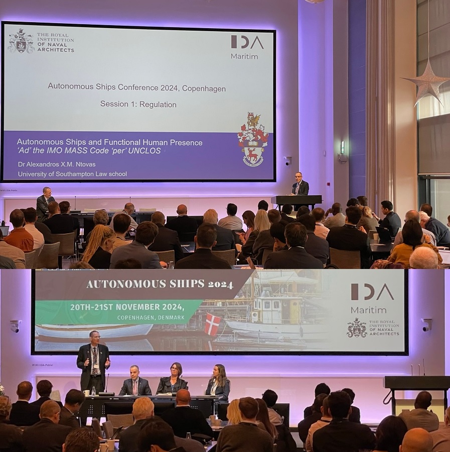 Dr Alexandros Ntovas speaks at the Autonomous Ships Conference 2024, Copenhagen