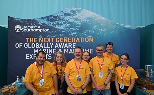 The team in front of the stand at the Southampton International Boat Show