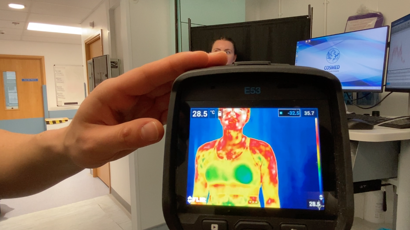Sports bra heat scan.