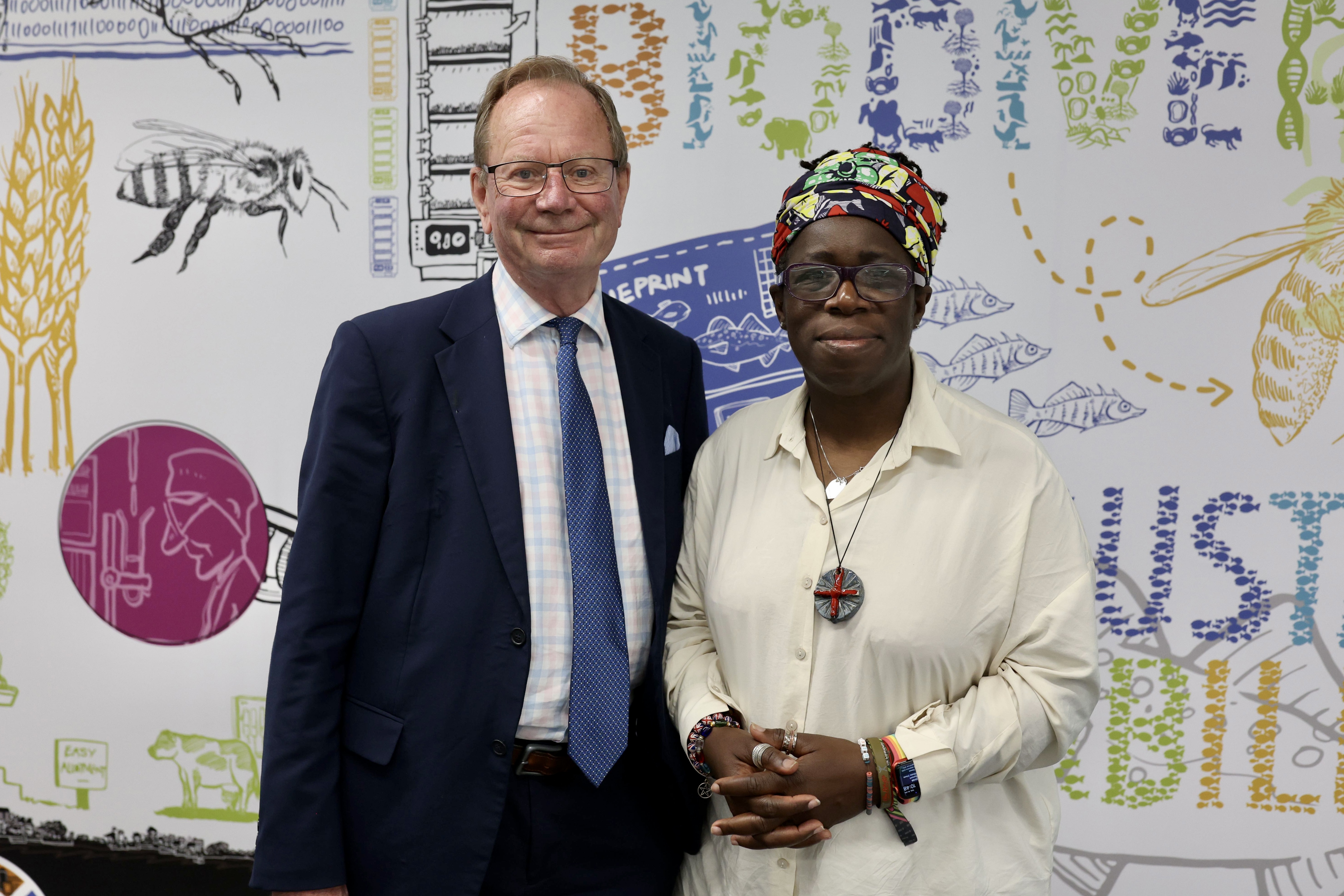 Professor Sir Stephen Holgate with Rosamund Adoo-Kissi-Debrah CBE