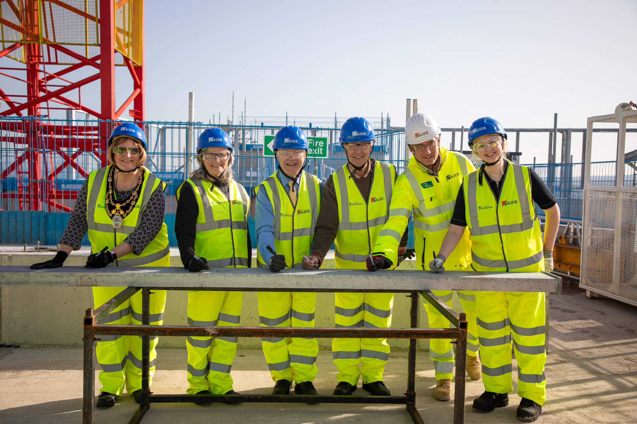 University celebrated reaching the highest point of construction on its flagship new building