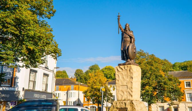 Statue of King Alfred in Winchester town centre