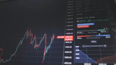A trading screen showing a bitcoin price chart