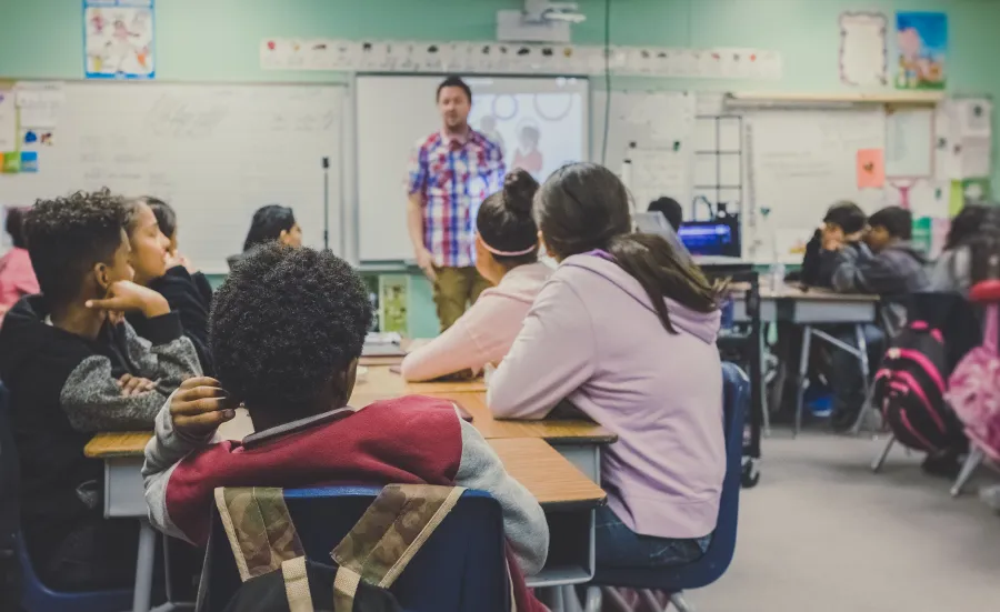 Teacher and students in classroom