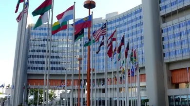 Exterior shot of the United Nations Office in Vienna