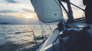 view from a sailing boat at sea