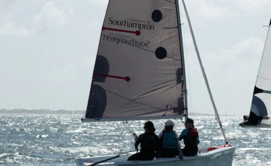 3 crew on a dinghy