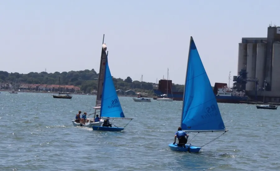 3 dinghies on the river Itchen