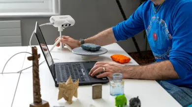 A historic artefact is captured using a high-res camera