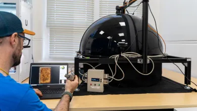 Our micro Reflectance Transformation Imaging equipment for capturing the detail of surfaces