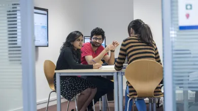 Three students working in breakout room