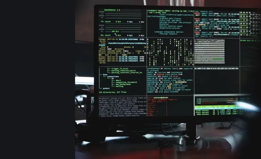 Computer screens with coding