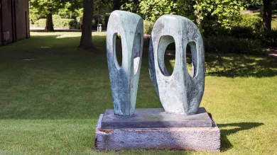 A photo of Barbara Hepworth's sculpture entitled 'Two Forms'