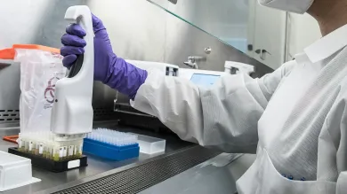 A medical scientist conducts an experiment
