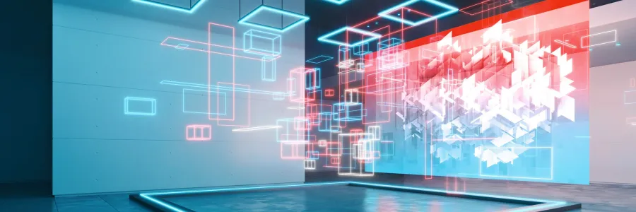 immersive digital light installation at gallery exhibition