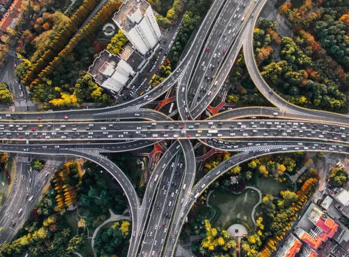 Road system from above