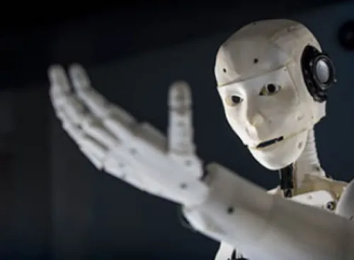 humanoid robot with arm outstretched