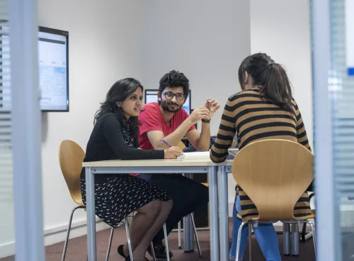 Three students working in breakout room