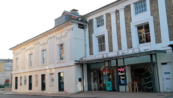 External view of the theatre royal in evening light. 