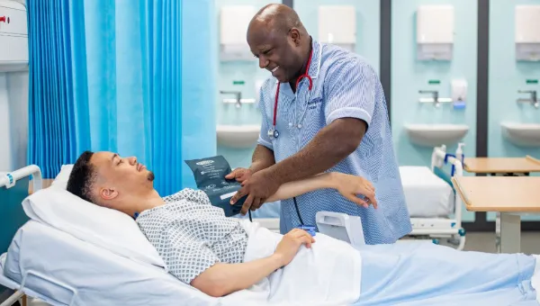 Student nurse in practical
