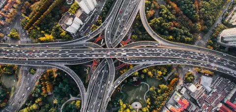 Road system from above