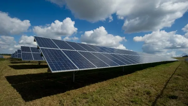 solar panels in field