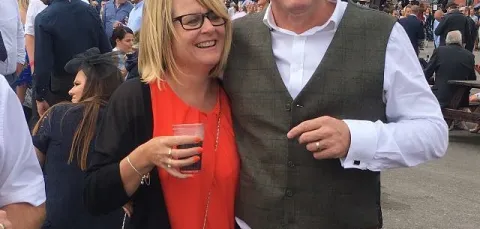 Clinical trial patient Andy Ayres with his wife, Julia