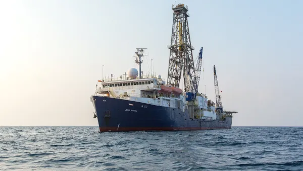 Research vessel JOIDES Resolution out at sea