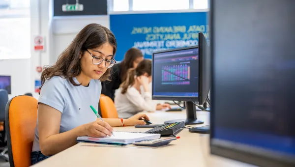 Student Navya Gulati studying