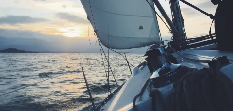 view from a sailing boat at sea
