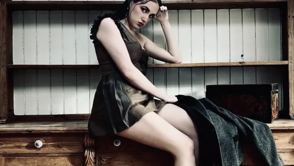 Winchester School of Art student Takara Thai Dimmick wearing one of her designs