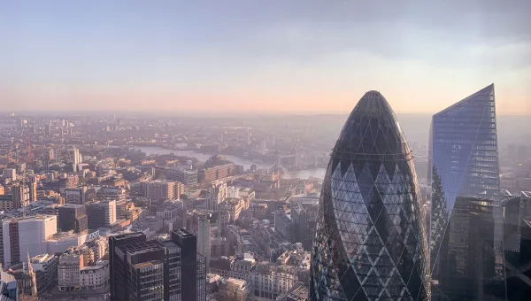 Aerial shot of 30 St Mary Axe