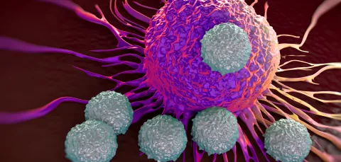 Microscopic close up of a cancer cell