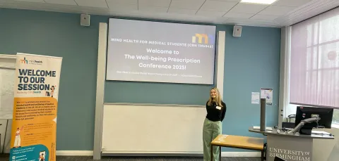 Emma Boxley, Medicine student presenting