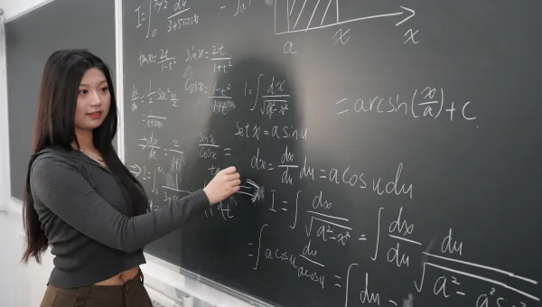 Sichen Heng, BSc Mathematical Sciences writing om blackboard