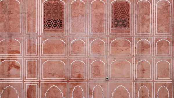 Red tiles, abstract imagery