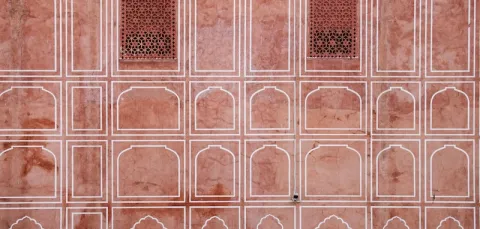 Red tiles, abstract imagery