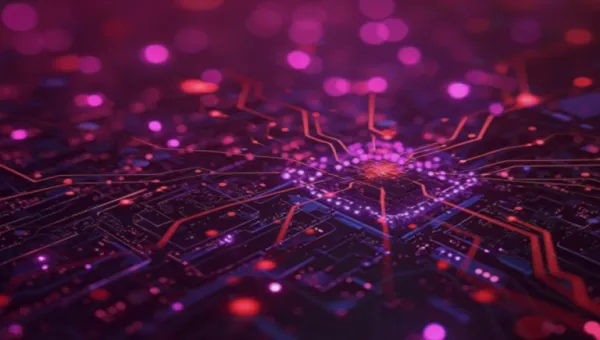 An abstract image of computer data optics.