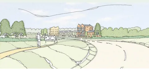 A drawn illustration of the new housing estate in Eastleigh.