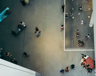 Museum space viewed from above