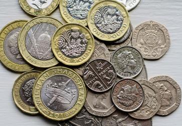 Image showing various coins in pound sterling.