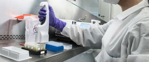 A medical scientist conducts an experiment