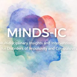 Watercolor silhouettes of overlapping human profiles with the text "MINDS-IC: Multidisciplinary Insights and Interventions for Disorders of Impulsivity and Compulsivity."